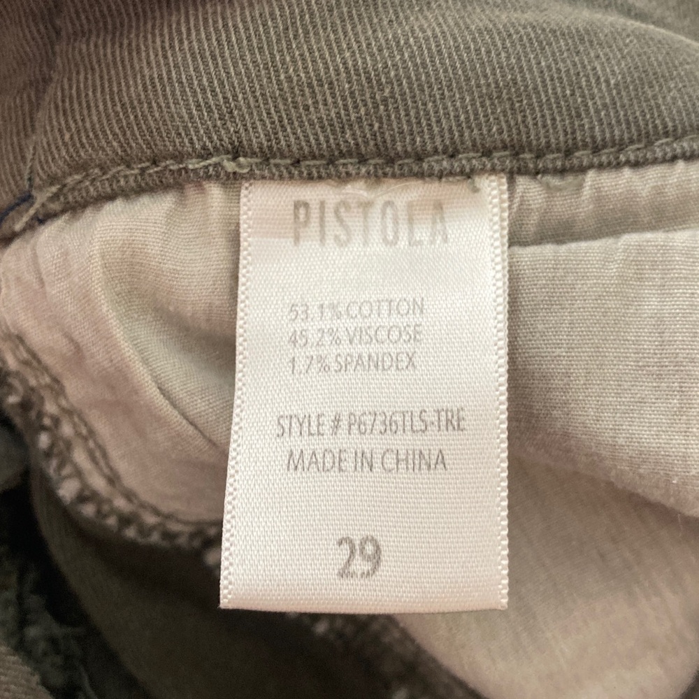 Pistola Olive Green Mossy Red Navy Stripe Ankle Jeans Womens Sz 29 Cotton Blend - Picture 8 of 8